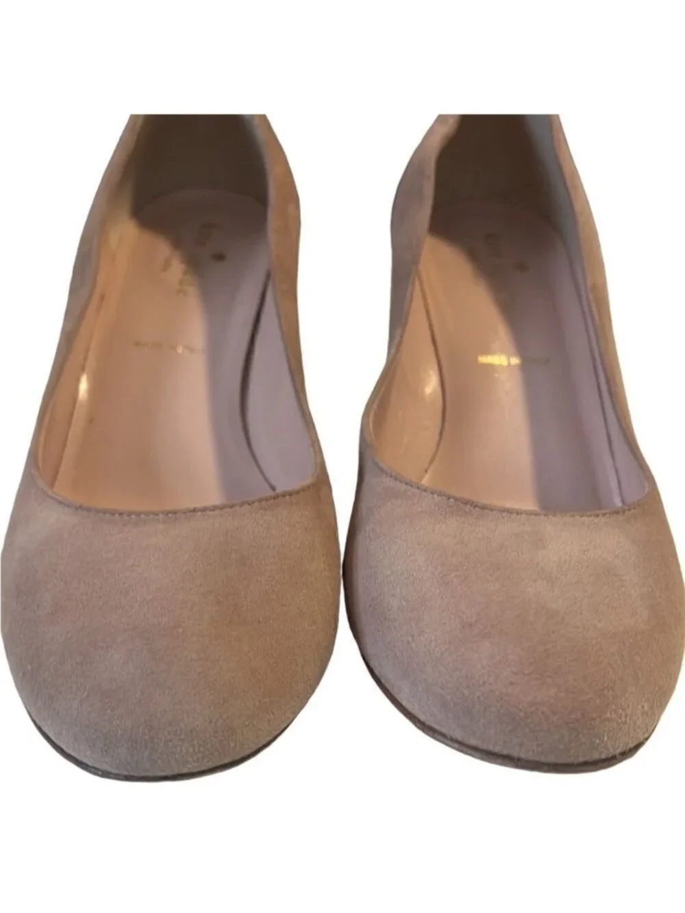 Kate Spade Anastasia Demi Rose Soft Suede Glitter Heel Pumps Size 7.5